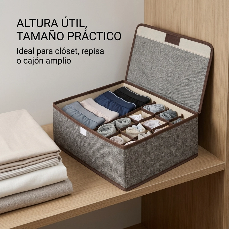 ORGANIZADOR MUJER ROPA, CALCETINES Y ACCESORIOS GRIS  VERSATIL - 5