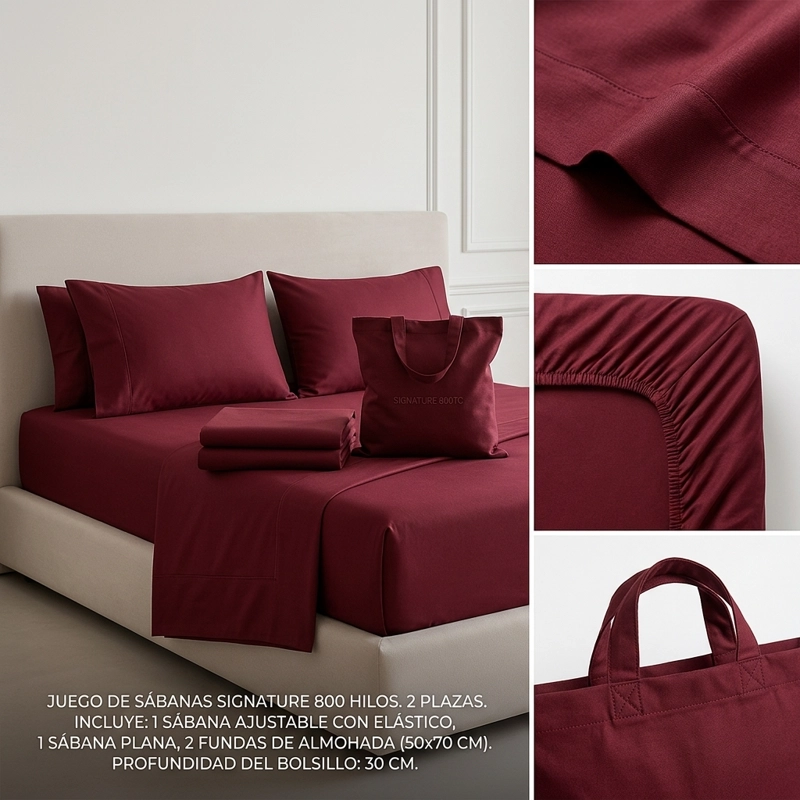 SABANAS 800 HILOS SIGNATURE  TURQUESA 2 PLAZAS 794 - 8