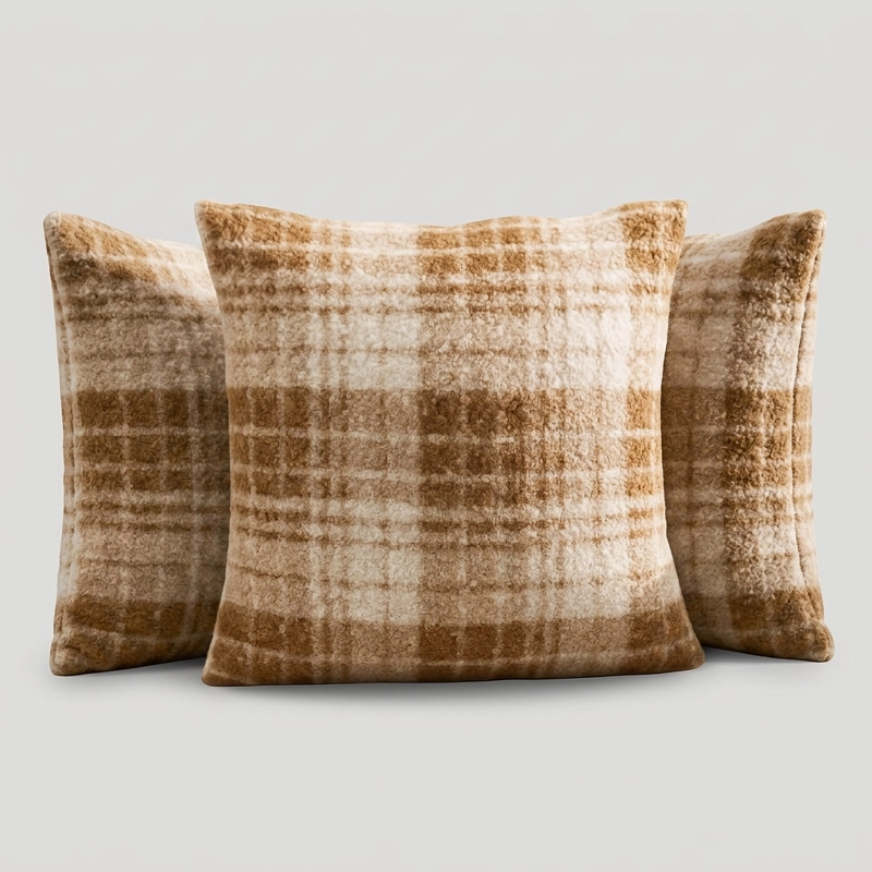 PACK 3 FUNDAS 45 X 45CM ESTILO CUADRILLE  TONOS BEIGE 740 - 7