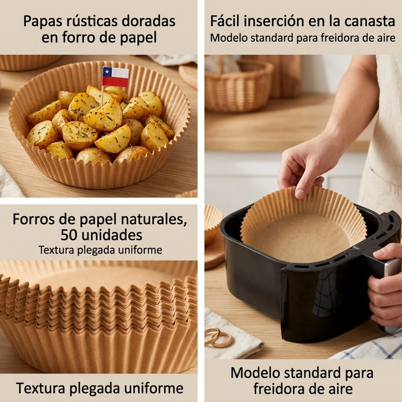 PAPEL ANTIGRASA PARA FREIDORA DE AIRE 50 PIEZAS 160X45MM  REDONDO - 3