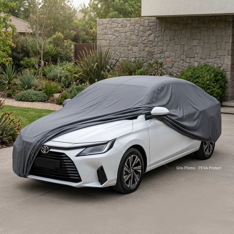 FUNDA CUBRE AUTO GRIS PLOMO PROTECTORA - YARIS SEDAN - 1