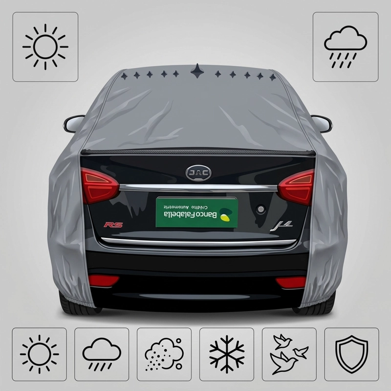 FUNDA CUBRE AUTO GRIS PLOMO PROTECTORA-  MODELO J4 - 5