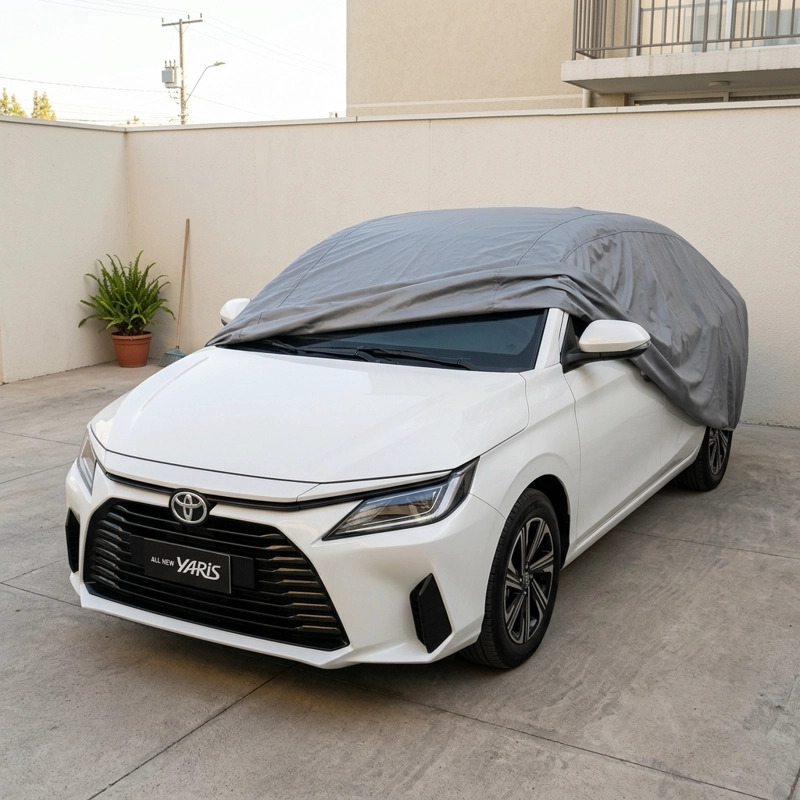 FUNDA CUBRE AUTO GRIS PLOMO PROTECTORA MODELO - YARIS SEDAN - 2