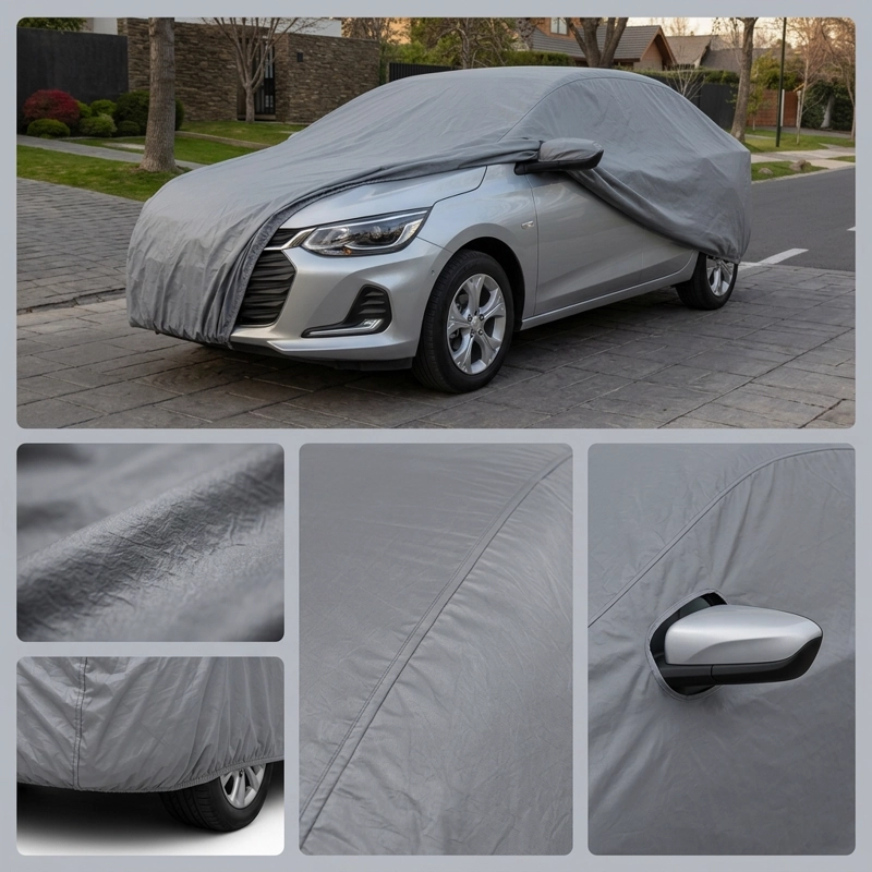 FUNDA CUBRE AUTO ONIX 2021 PROTECTORA GRIS PLOMO RESISTENTE - 4
