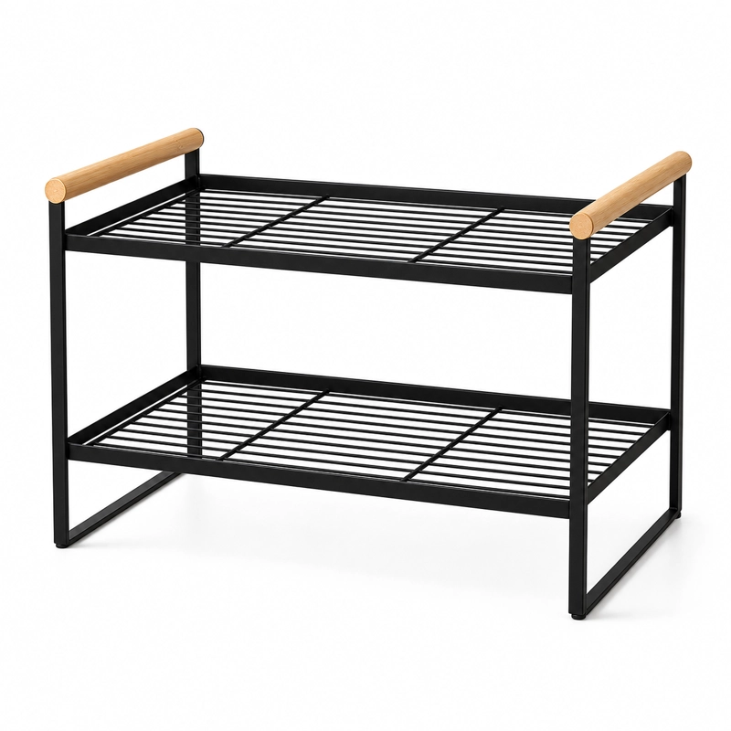 ORGANIZADOR DE DORMITORIO 2 NIVELES METALICO NEGRO 125 - 7