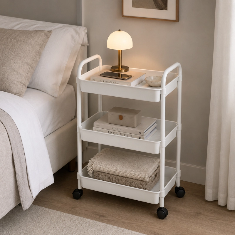 ORGANIZADOR CON RUEDA 3 NIVELES PARA DETERGENTES BLANCO PLASTICO 800 - 3