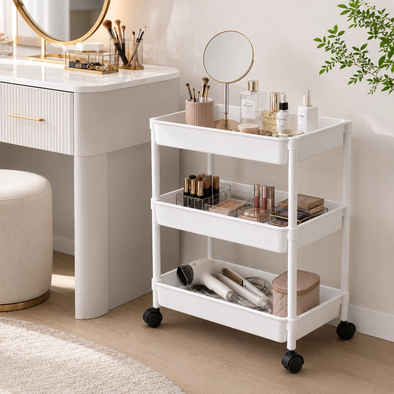 ORGANIZADOR DORMIROTIO CON RUEDA 3 NIVELES BLANCO - 3