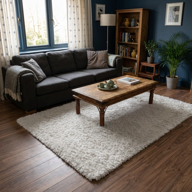 ALFOMBRA ARMONIA PELO MEDIO BLANCO 150X200 CM DECORATIVA LIVING 026 - 1