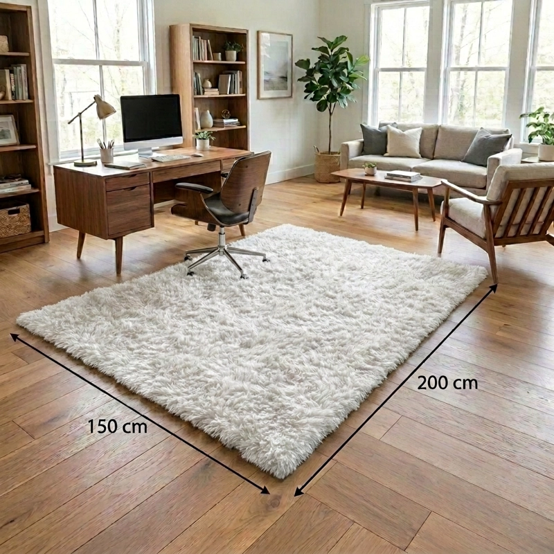 ALFOMBRA ARMONIA PELO MEDIO BLANCO 150X200 CM DECORATIVA LIVING 026 - 8