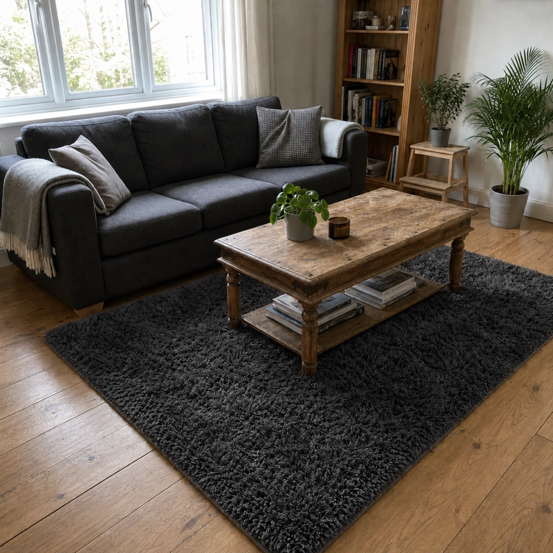 ALFOMBRA PELO MEDIO 150X200 PLOMO 026 CALIDAD PREMIUM - 5