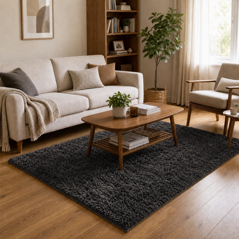 ALFOMBRA PELO MEDIO 150X200 PLOMO 026 CALIDAD PREMIUM - 6