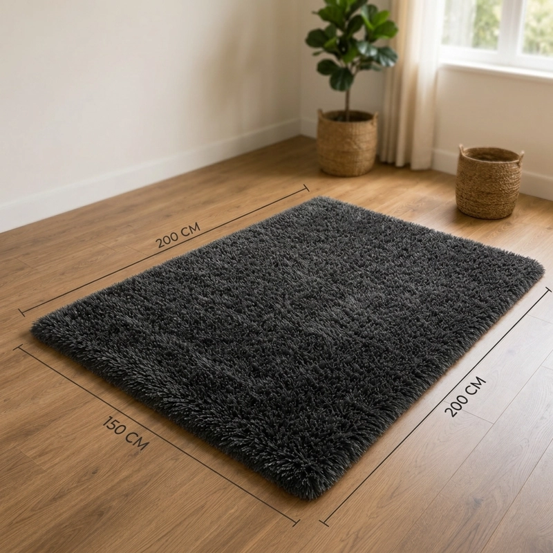 ALFOMBRA PELO MEDIO 150X200 PLOMO 026 CALIDAD PREMIUM - 8