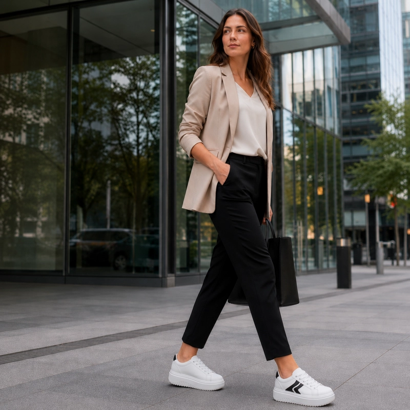 ZAPATILLAS URBANAS BLANCAS MUJER ESTILO - 2