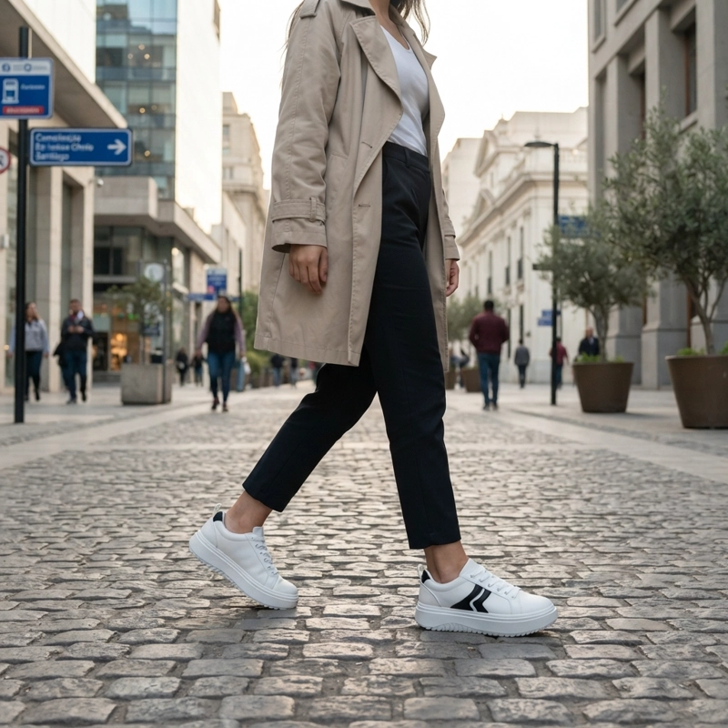ZAPATILLAS URBANAS BLANCAS MUJER ESTILO - 4
