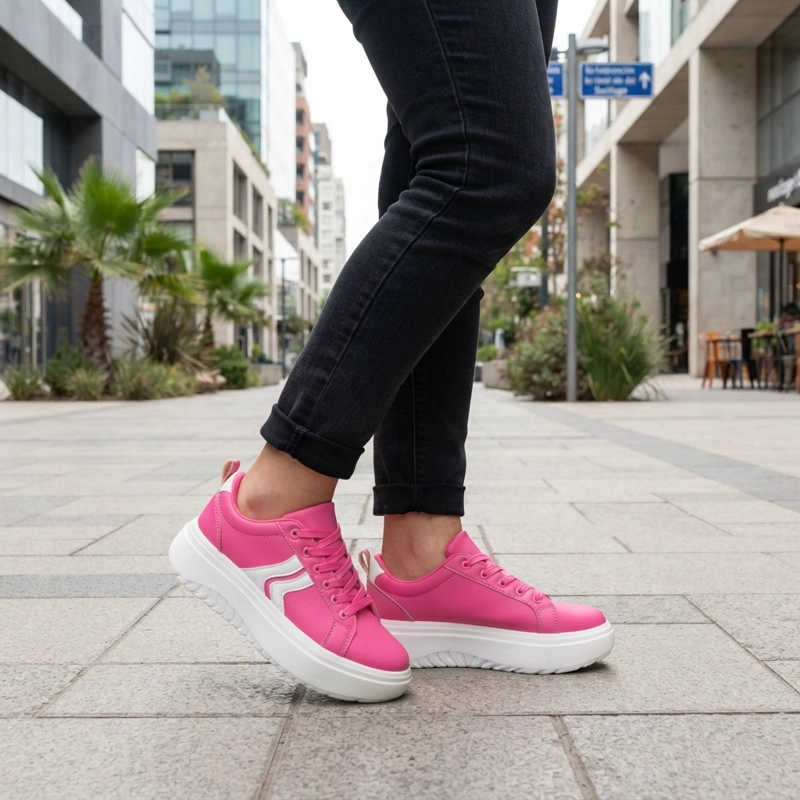 ZAPATILLAS ROSA DE MUJER ESTILO URBANO - 3