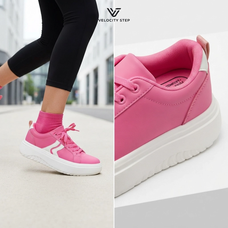 ZAPATILLAS ROSA DE MUJER ESTILO URBANO - 4