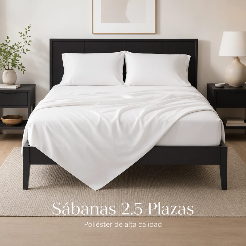 SABANAS 2.5 PLAZAS POLIALGODON ALTA CALIDAD 804 PARA HOGAR - 1