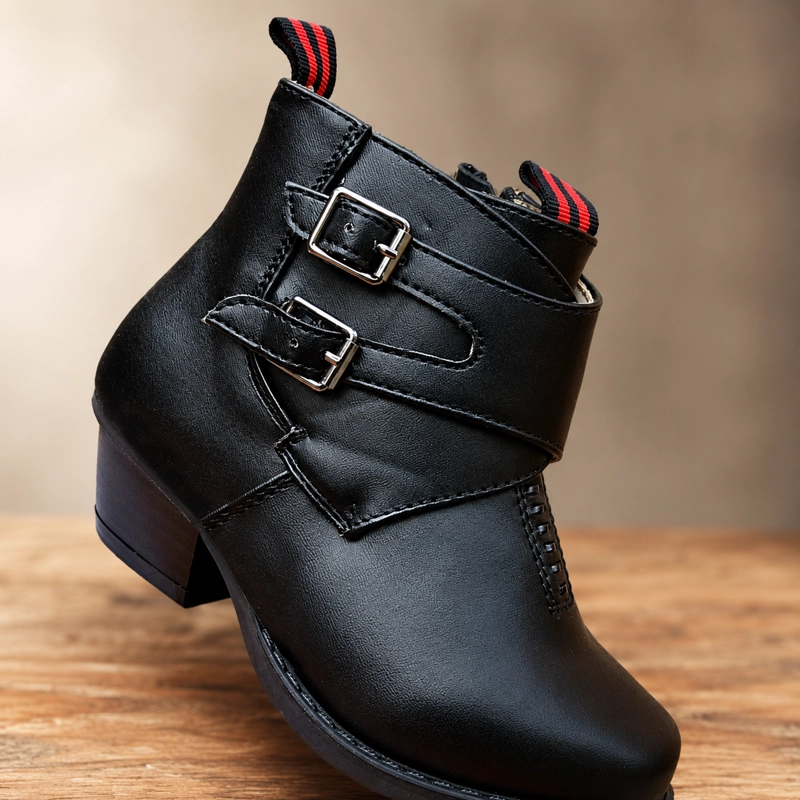ZAPATO DE HUASO NIÑO DOBLE HEBILLA CON CIERRE 7295 - 1