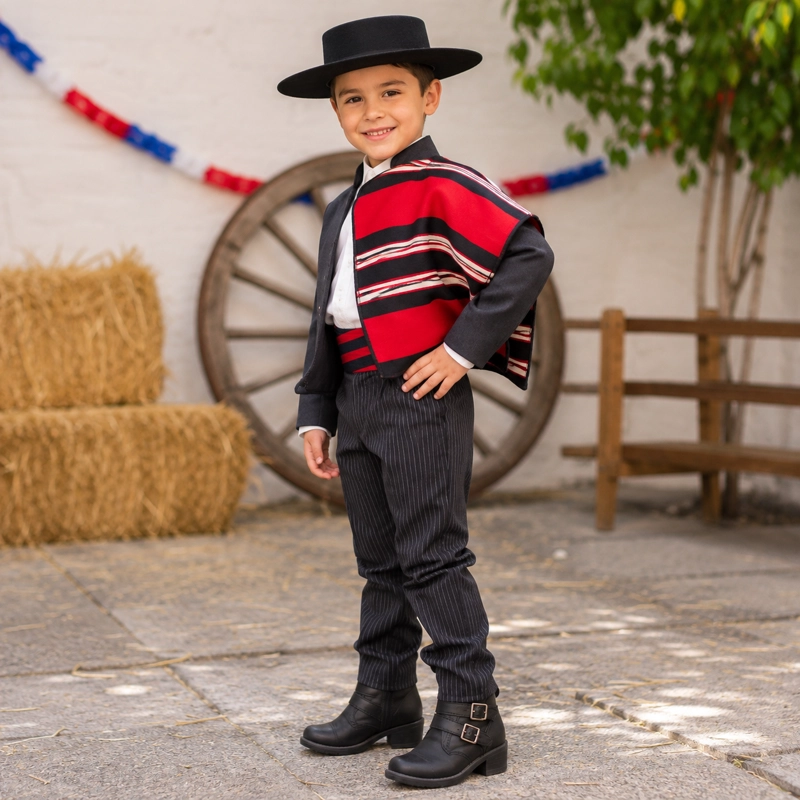 ZAPATO DE HUASO NIÑO DOBLE HEBILLA CON CIERRE 7295 - 4
