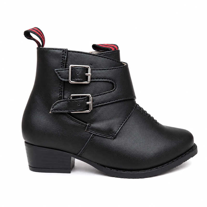 ZAPATO DE HUASO NIÑO DOBLE HEBILLA CON CIERRE 7295 - 7