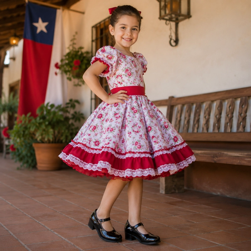 ZAPATOS FOLCLORICOS NIÑA CHAROL TACO 7291 ELEGANTE - 4