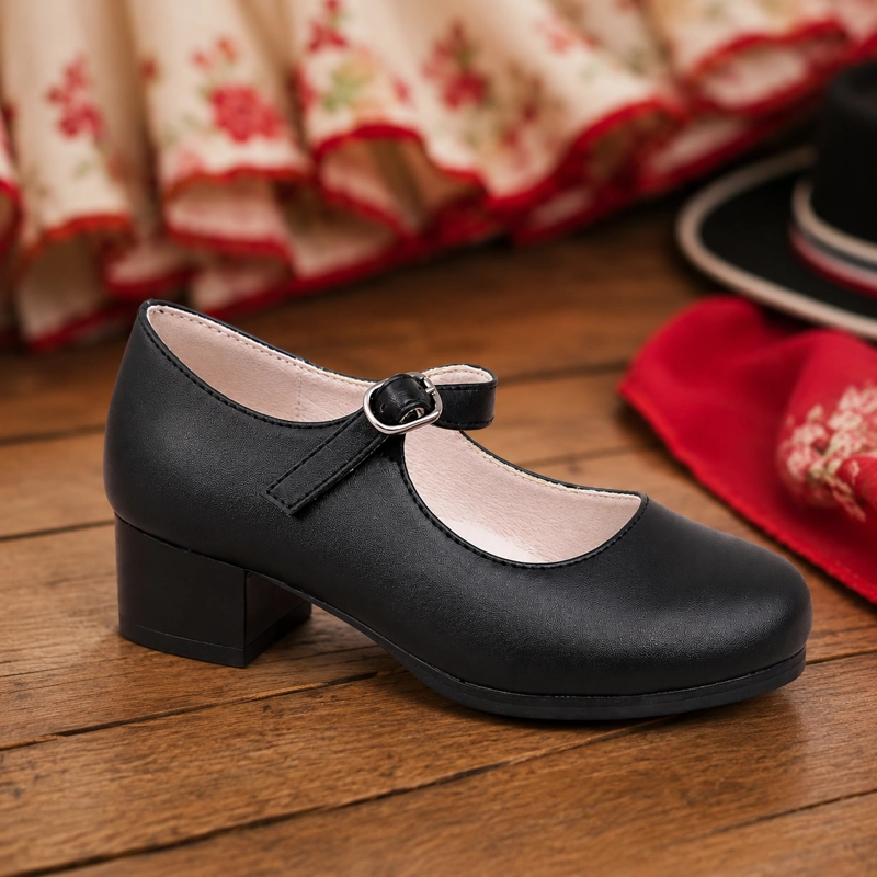 ZAPATOS FOLCLORICOS HUASA NIÑA CON TACO 7290 CALIDAD PREMIUM - 5