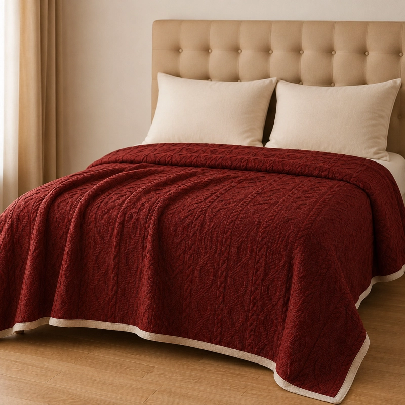 FRAZADA SHERPA BURDEO 2 PLAZAS DISEÑO GEOME TRICO 200X230 CM - 4