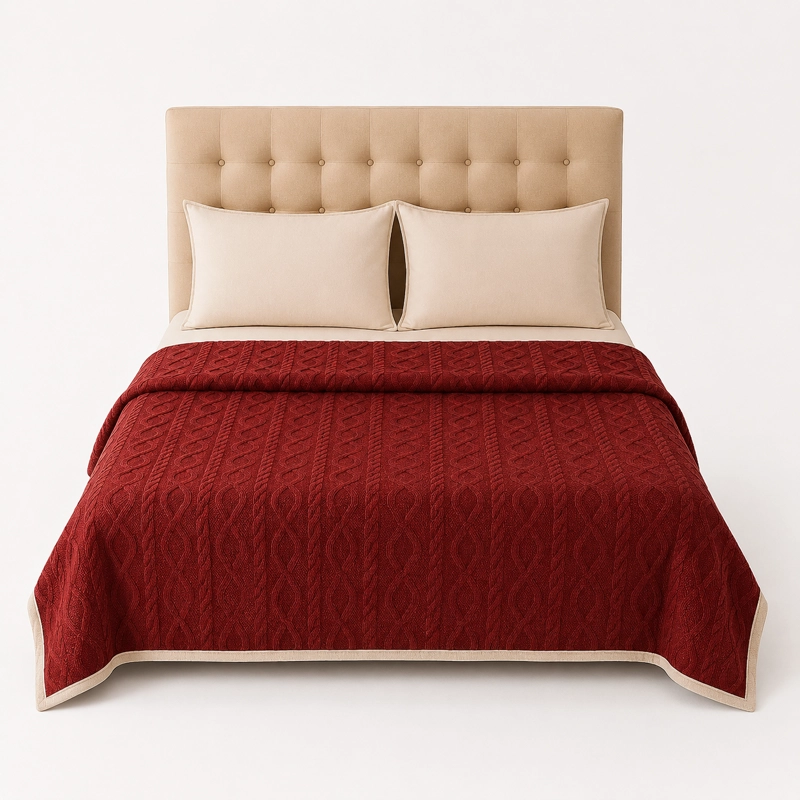 FRAZADA SHERPA BURDEO 2 PLAZAS DISEÑO GEOME TRICO 200X230 CM - 5