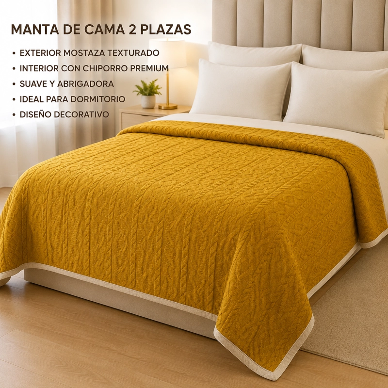 MANTA SUAVE SHERPA ARMONIA AMARILLO 2 PLAZAS GEOME TRICO - 10