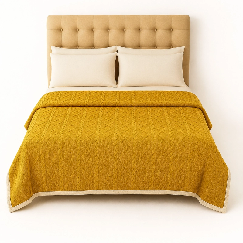MANTA SUAVE SHERPA ARMONIA AMARILLO 2 PLAZAS GEOME TRICO - 6