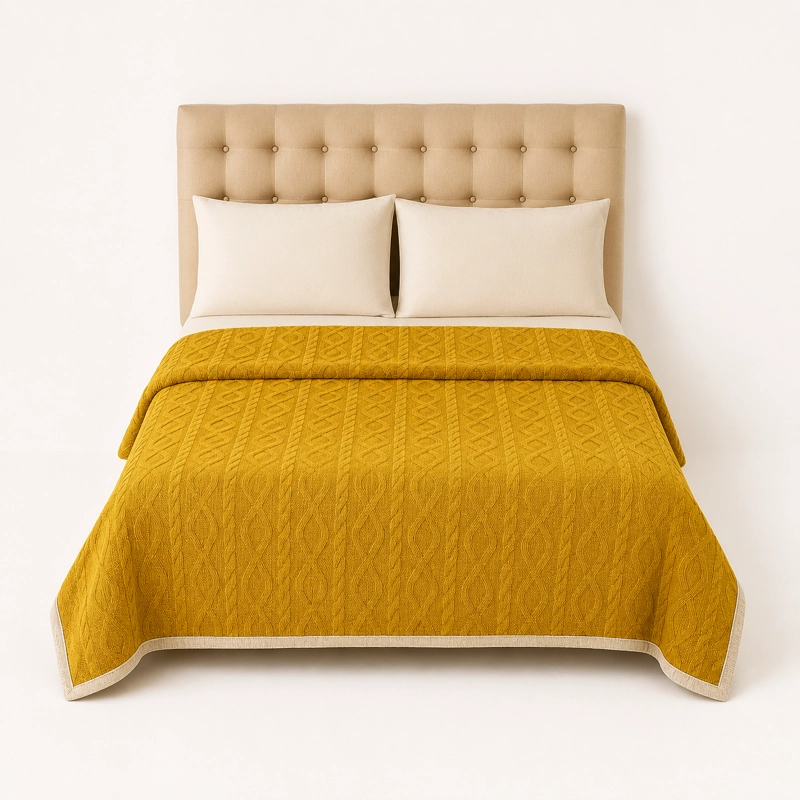 MANTA DE POLIE STER SHERPA ARMONIA AMARILLO 2 PLAZAS 200X230CM - 4