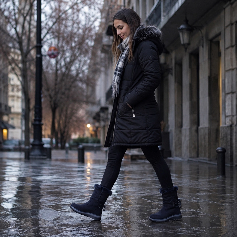 CALZADO MUJER BOTAS CAÑA MEDIA NEGRO CASUAL OTOÑO INVIERNO 7141 - 1