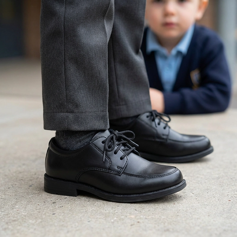 ZAPATO ESCOLAR NEGRO NIÑO CON CORDON 3220 TALLAS  26 A 37 - 3
