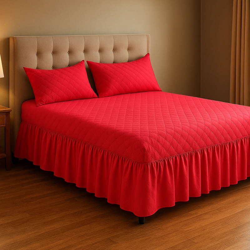 FALDON ROJO 2.5 PLAZAS DOBLE CON FUNDAS - 1