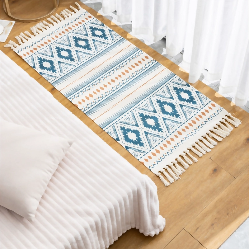ALFOMBRA MULTICOLOR DECORATIVA 60X130CM DE LINO 743 - 1