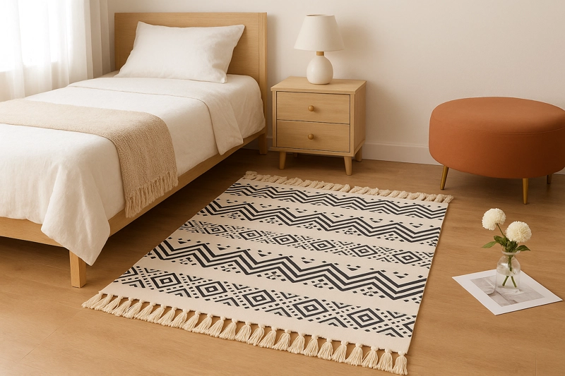 BAJADA DE CAMA E TNICA NEGRA LINO 60X90CM 738 - 1