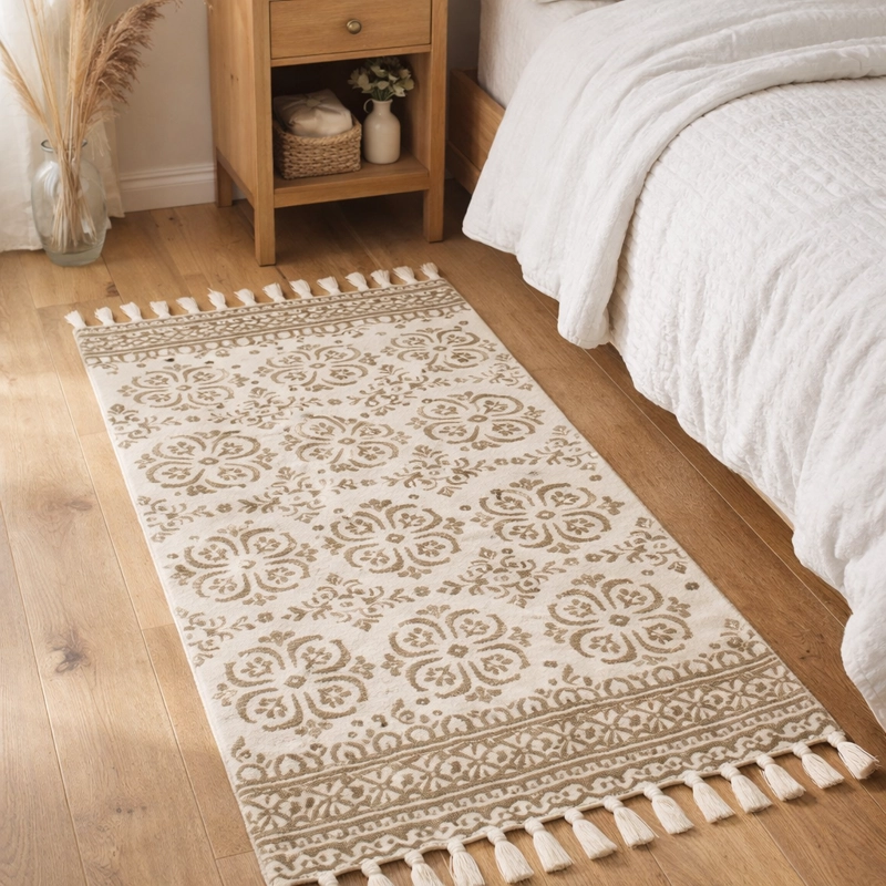 BAJADA DE CAMA 60X90CM LINO CLASICO Y RESISTENTE 736 - 1