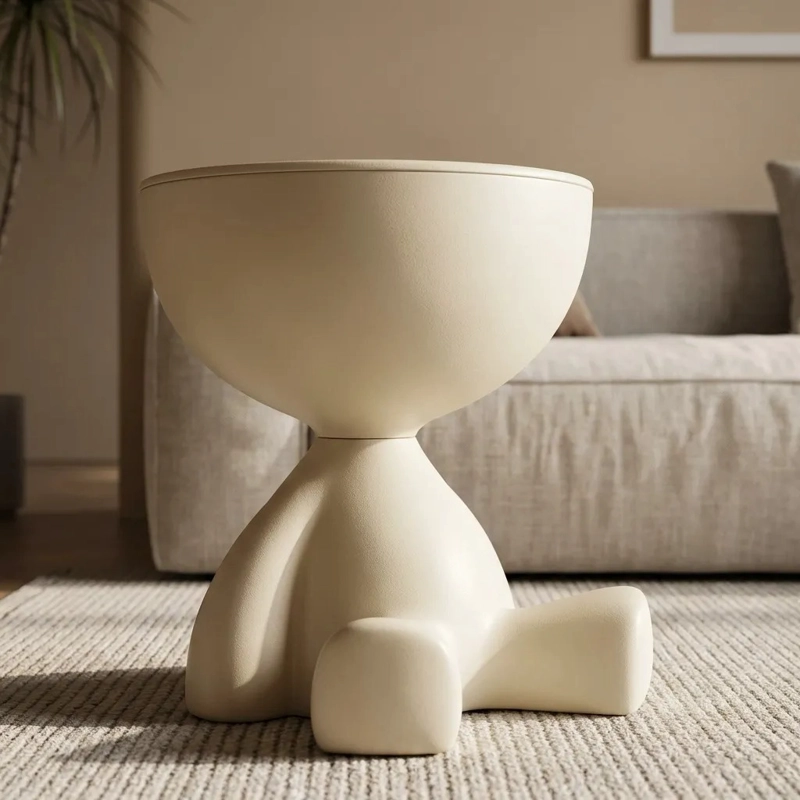 MESA AUXILIAR BEIGE MODERNA DECORATIVA DE 41CM - 1