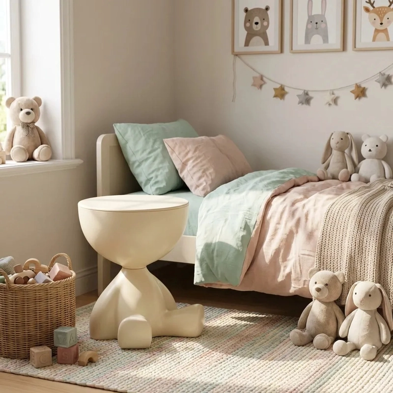 MESA AUXILIAR BEIGE MODERNA DECORATIVA DE 41CM - 2