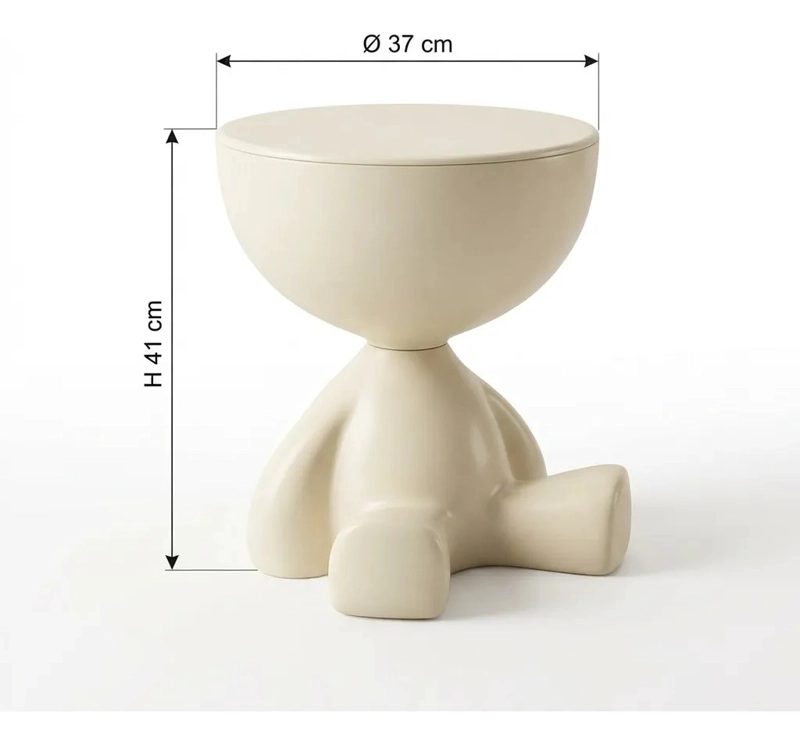 MESA AUXILIAR BEIGE MODERNA DECORATIVA DE 41CM - 5