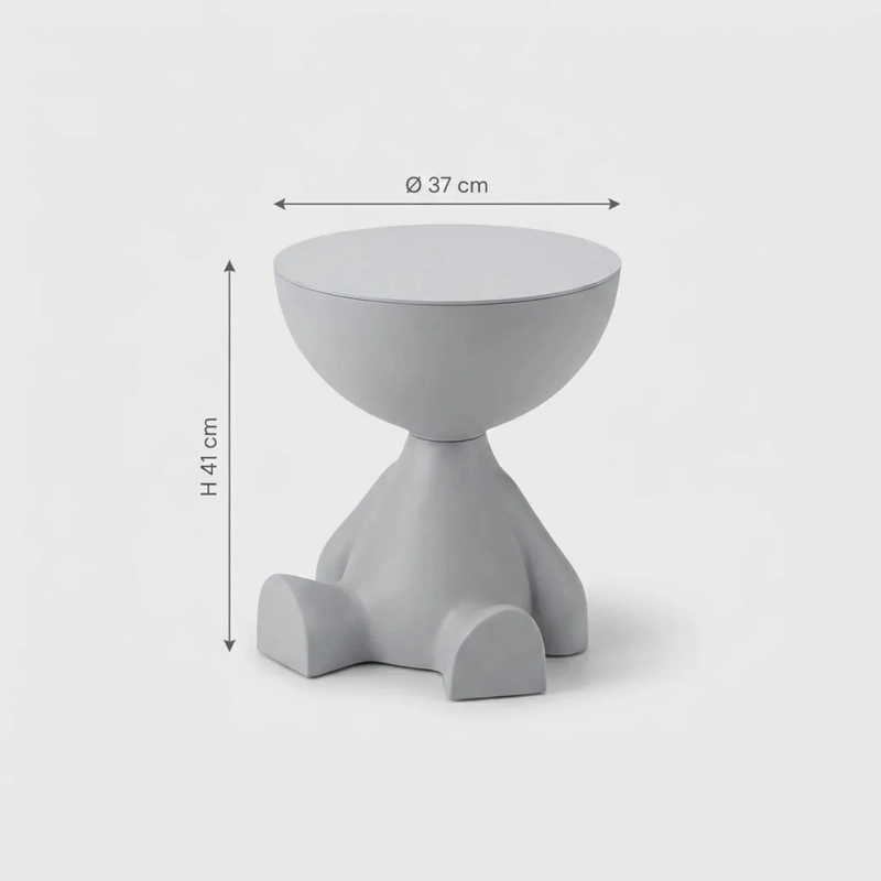 MESA AUXILIAR GRIS MODERNA DECORATIVA DE 41CM - 6