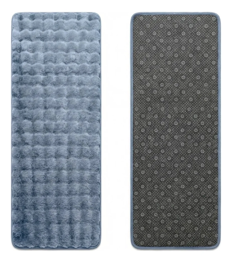 ALFOMBRA PASILLERA PELUDA BAJADA DE CAMA 602 - AZUL - 4