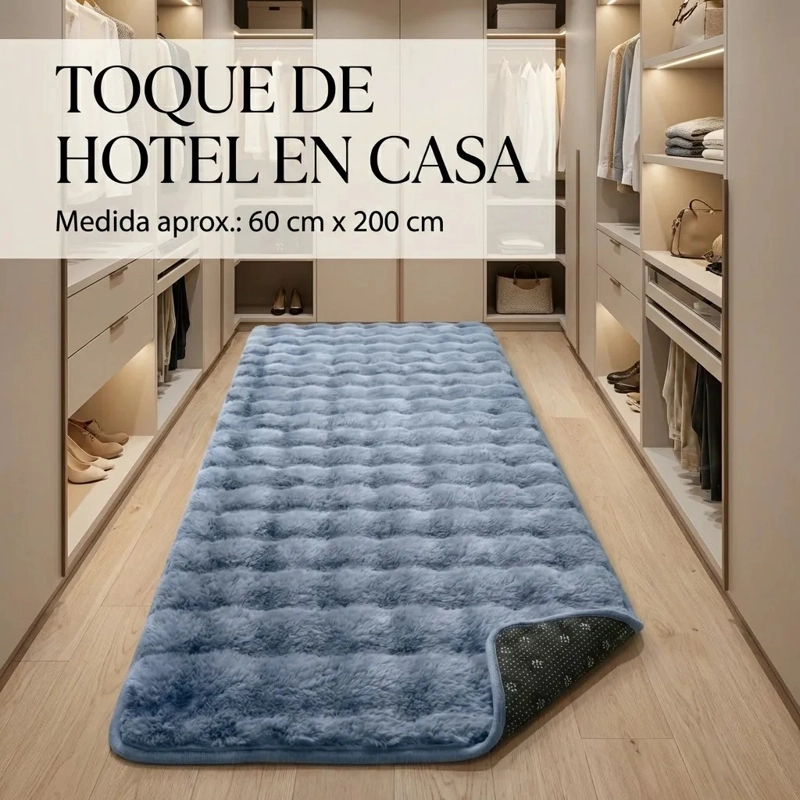 ALFOMBRA PASILLERA PELUDA BAJADA DE CAMA 602 - AZUL - 7