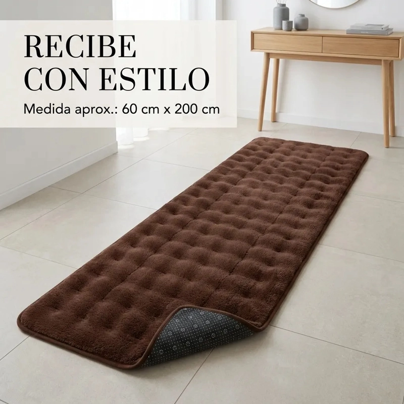 ALFOMBRA PASILLERA PELUDA BAJADA DE CAMA 602 - MARRON - 4