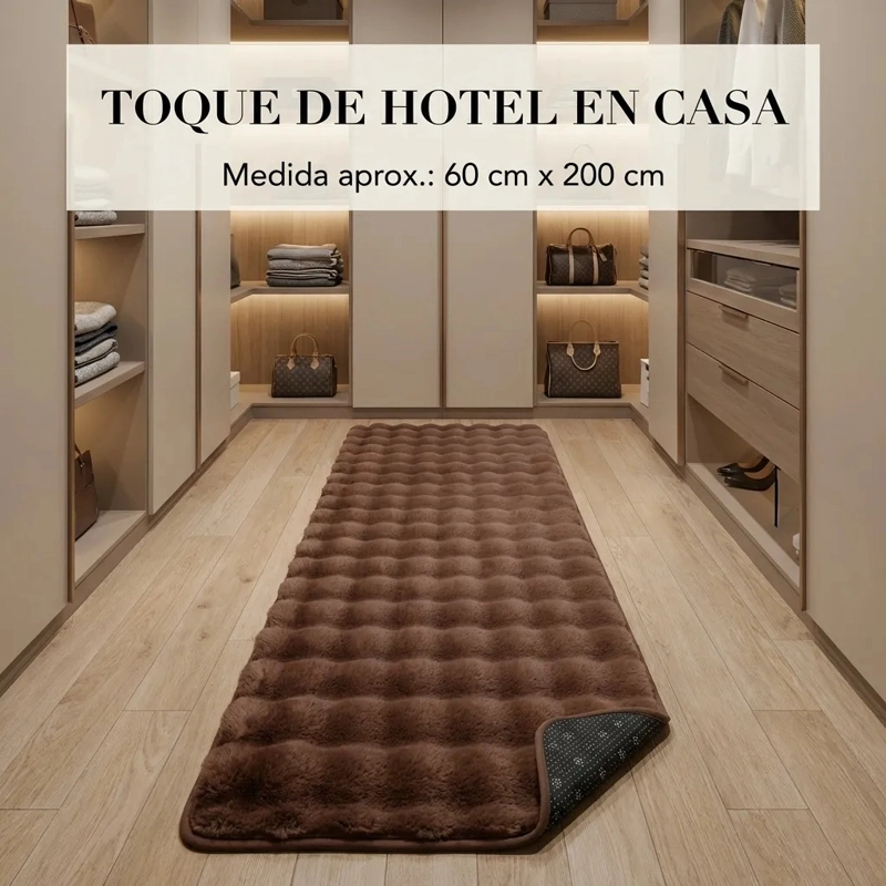 ALFOMBRA PASILLERA PELUDA BAJADA DE CAMA 602 - MARRON - 6