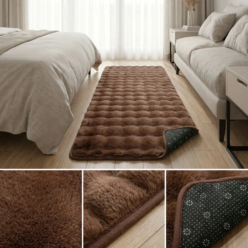 ALFOMBRA PASILLERA PELUDA BAJADA DE CAMA 602 - MARRON - 7