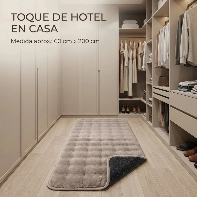 ALFOMBRA PASILLERA PELUDA BAJADA DE CAMA 602 - BEIGE - 5