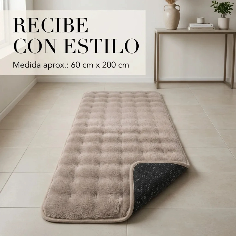 ALFOMBRA PASILLERA PELUDA BAJADA DE CAMA 602 - BEIGE - 6