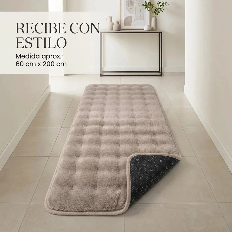 ALFOMBRA PASILLERA PELUDA BAJADA DE CAMA 602 - BEIGE - 7
