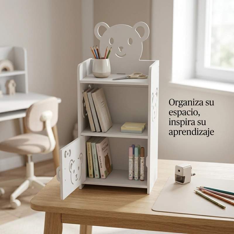 ORGANIZADOR MINI OSO CON PUERTA PARA ACCESORIOS PAPELERIA - 2